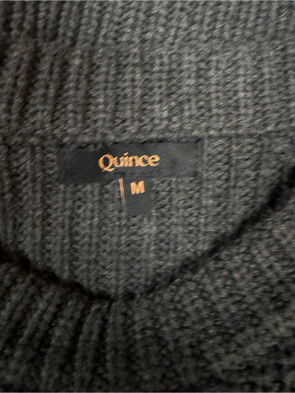Quince Dark Charcoal Organic Cotton Ribbed Crewneck Sweater - Picture 5 of 7